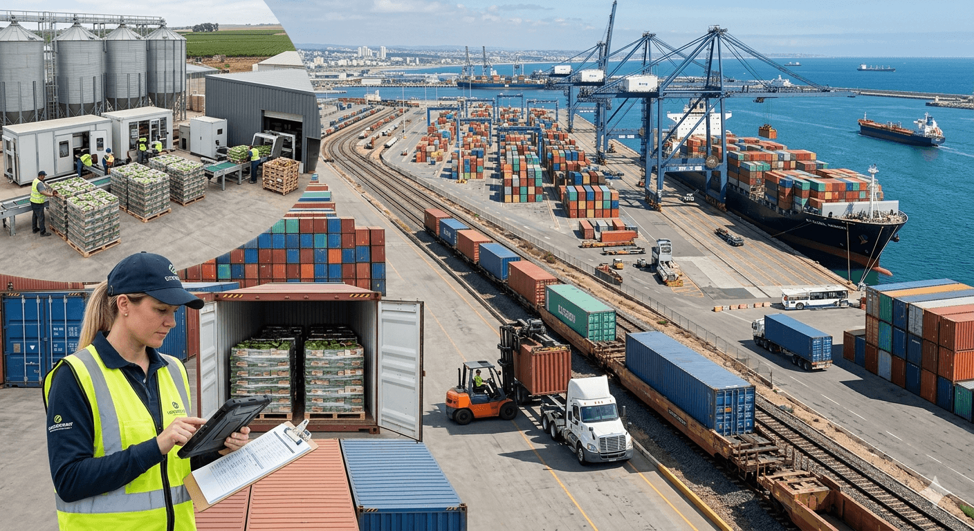 Du bassin de production au port de destination.